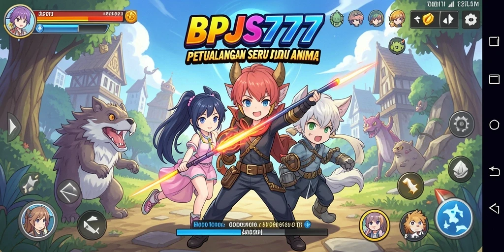 Tampilan gameplay khas dalam BPJS777 dengan karakter Anime menarik.