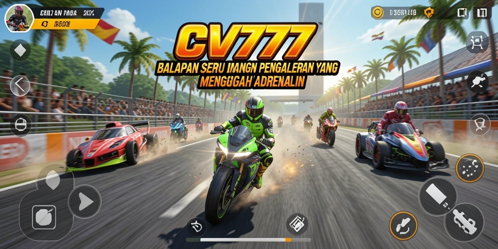 Tampilan gameplay seru balapan di CV777 dengan grafik realistis.