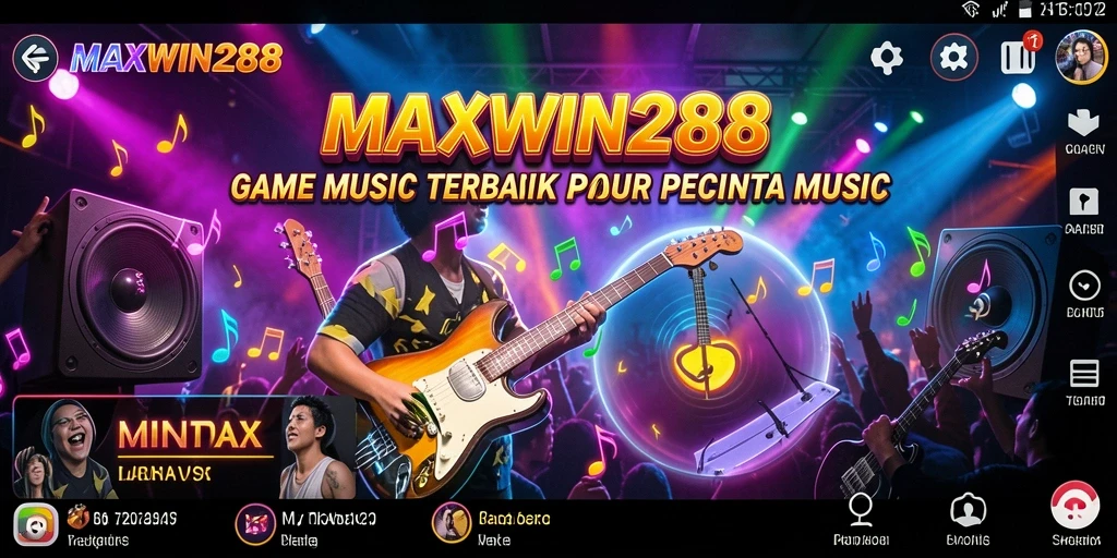 Tampilan gameplay <strong>MAXWIN288</strong> yang menggembirakan dengan berbagai tantangan musik.