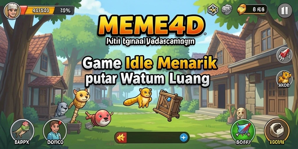 Tampilan gameplay menarik dari <strong>MEME4D</strong> dengan karakter yang lucu.