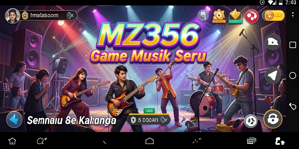 Screenshot gameplay utama MZ356 menampilkan tantangan musik yang menarik.