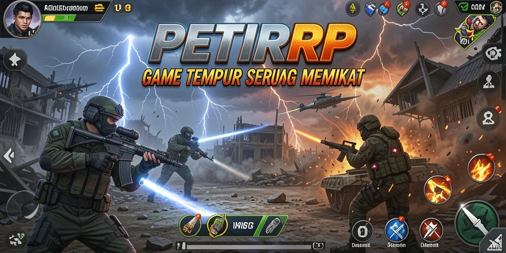 Tangkapan layar PETIRRP menampilkan aksi tembak-menembak yang intens.