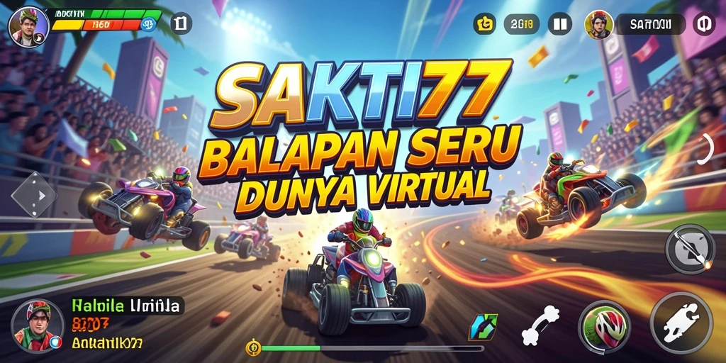 Tampilan gameplay menegangkan di SAKTI77 saat balapan.