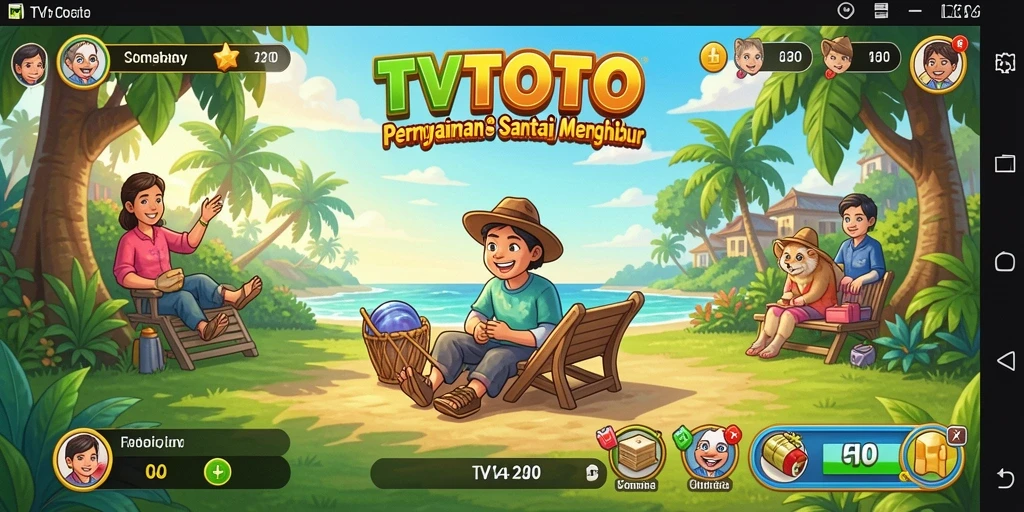 Tampilan gameplay dengan karakter berwarna-warni dan level menarik di TVTOTO.